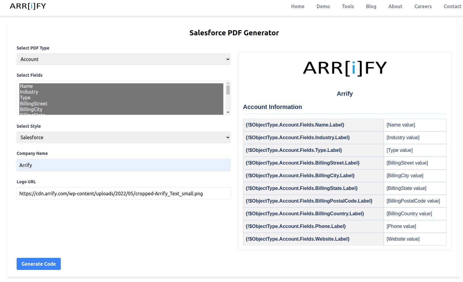 select web-to-lead form builder