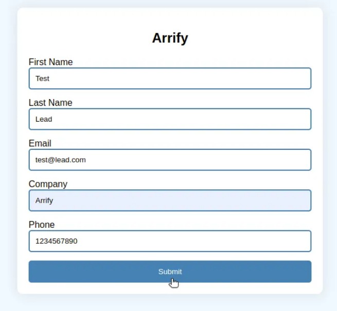 select web-to-lead form builder