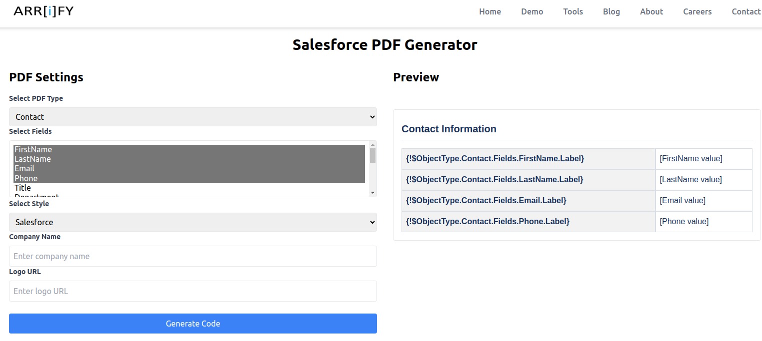 select web-to-lead form builder