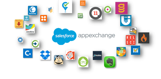 Modern clean illustration of a digital cloud app store marketplace with app cards, search bar, and colorful category tags, minimalist style.