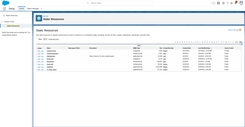 Step 1 To Create static resources in salesforce