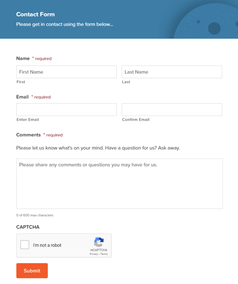 Dynamic contact form template built with Gravity Forms for Salesforce lead generation