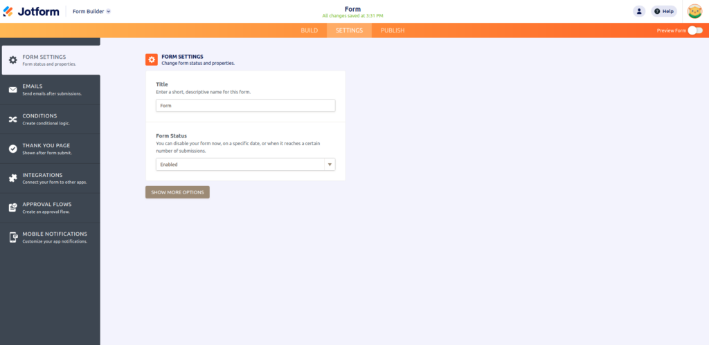 JotForm Salesforce Integration: How to Connect Forms to Your CRM (Without the Headaches) 3 Go to Form Settings in JotForm