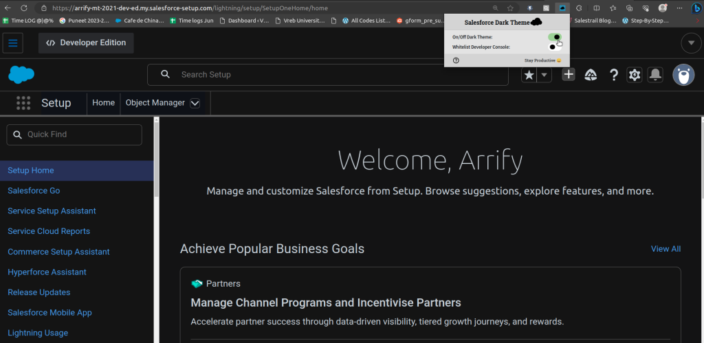 applied salesforce dark theme