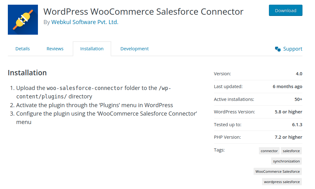 WordPress WooCommerce Salesforce Connector