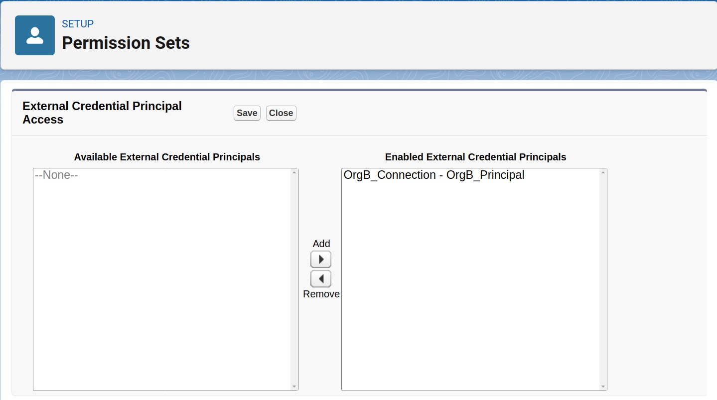 External Credential Principal Access