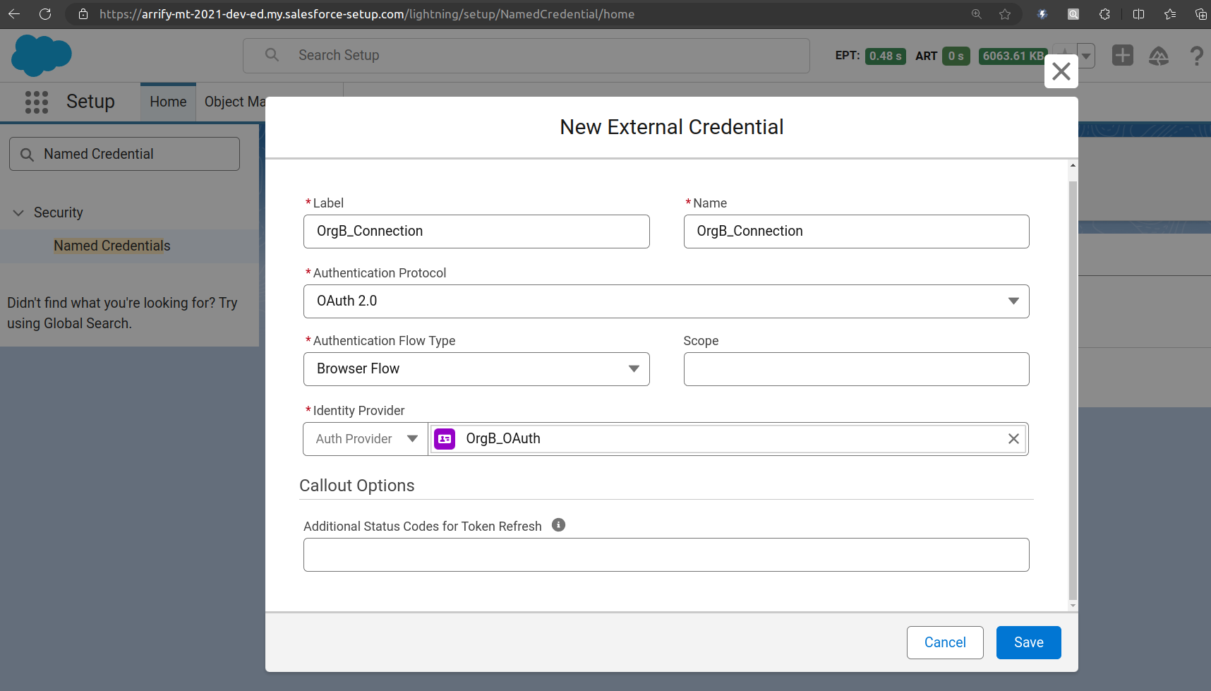 New External Credential