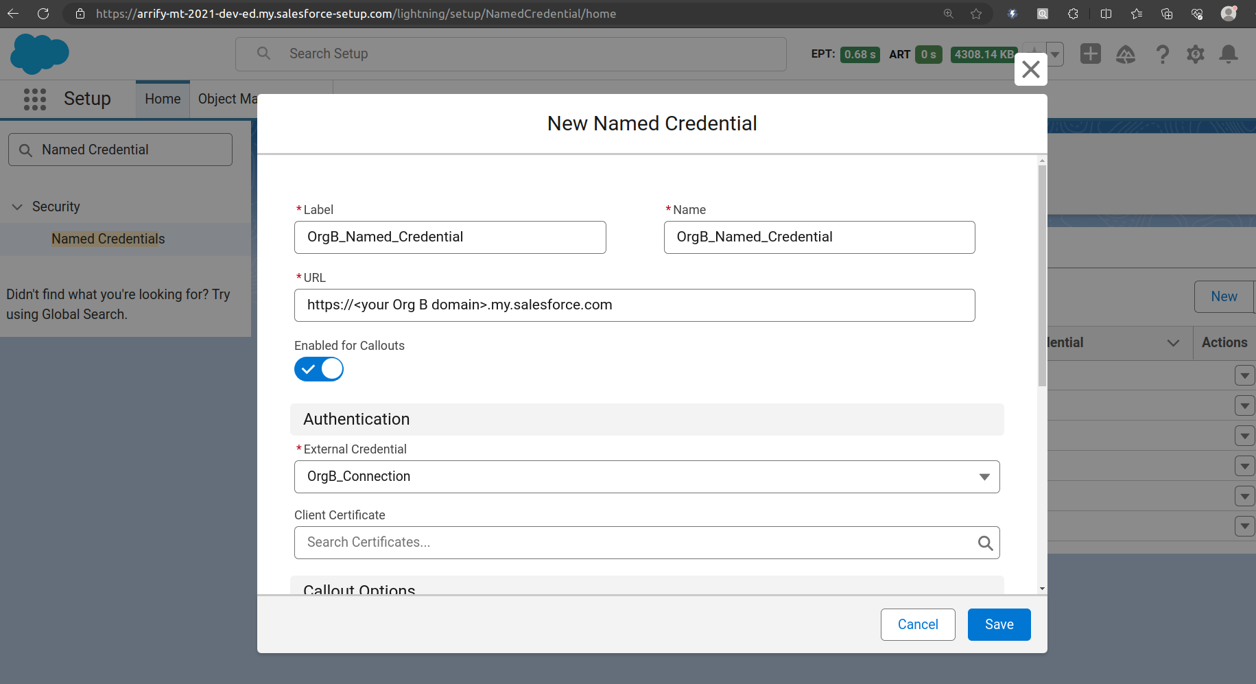 Using Salesforce External Services in Flow: Step-by-Step Guide to Connecting APIs Without Apex 14 fill name credential