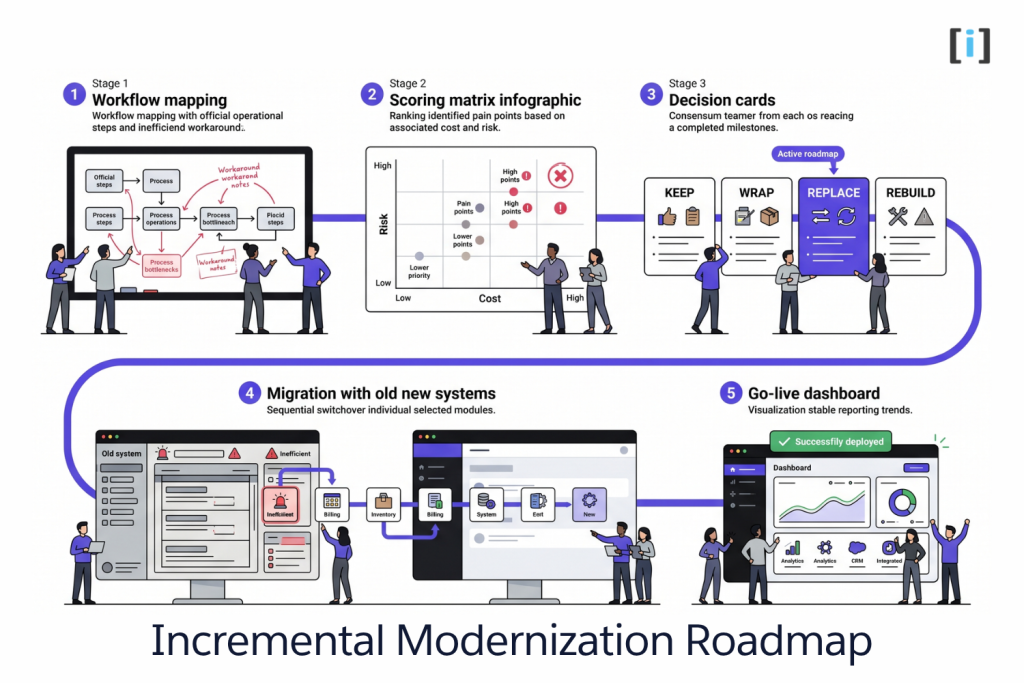 Legacy Software Modernization: 7 Signs You Need a Rebuild 4 Incremental Modernization Roadmap
