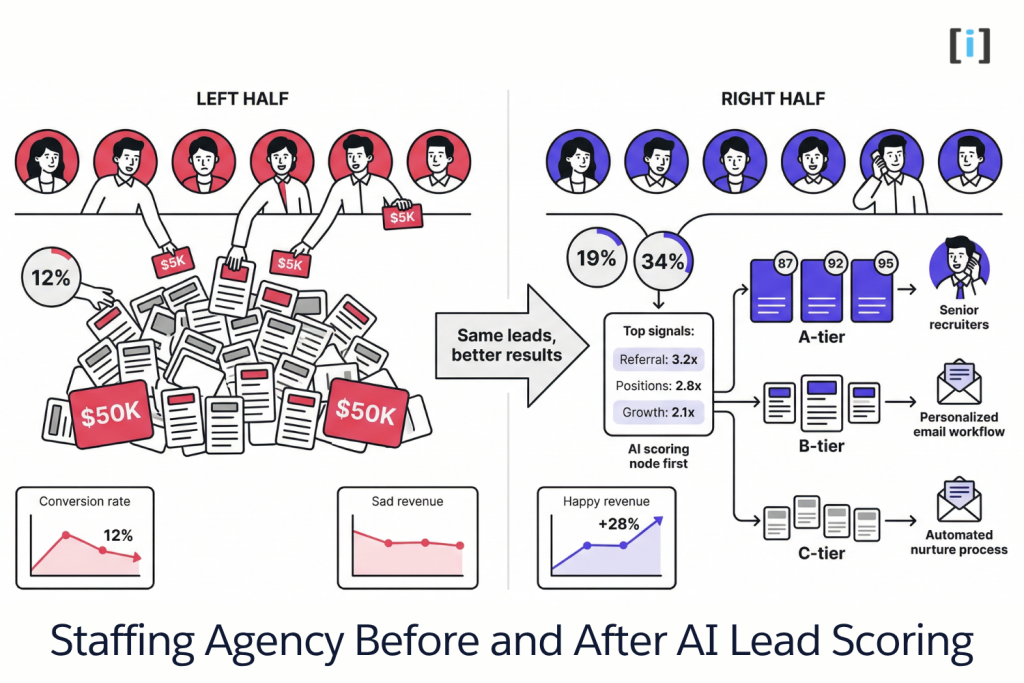 Staffing Agency Before and After AI Lead Scoring