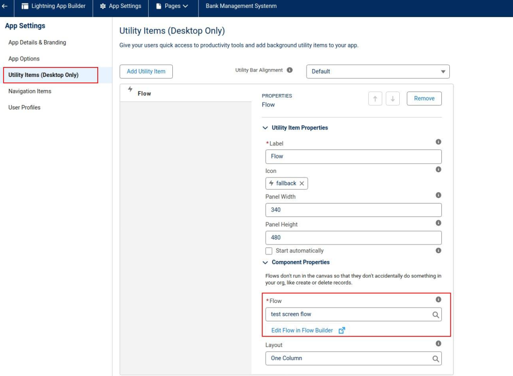 17 Ways to Invoke Salesforce Flows (And When to Use Each) 10 Adding a Screen Flow as a Utility Item in Salesforce Lightning App Manager settings