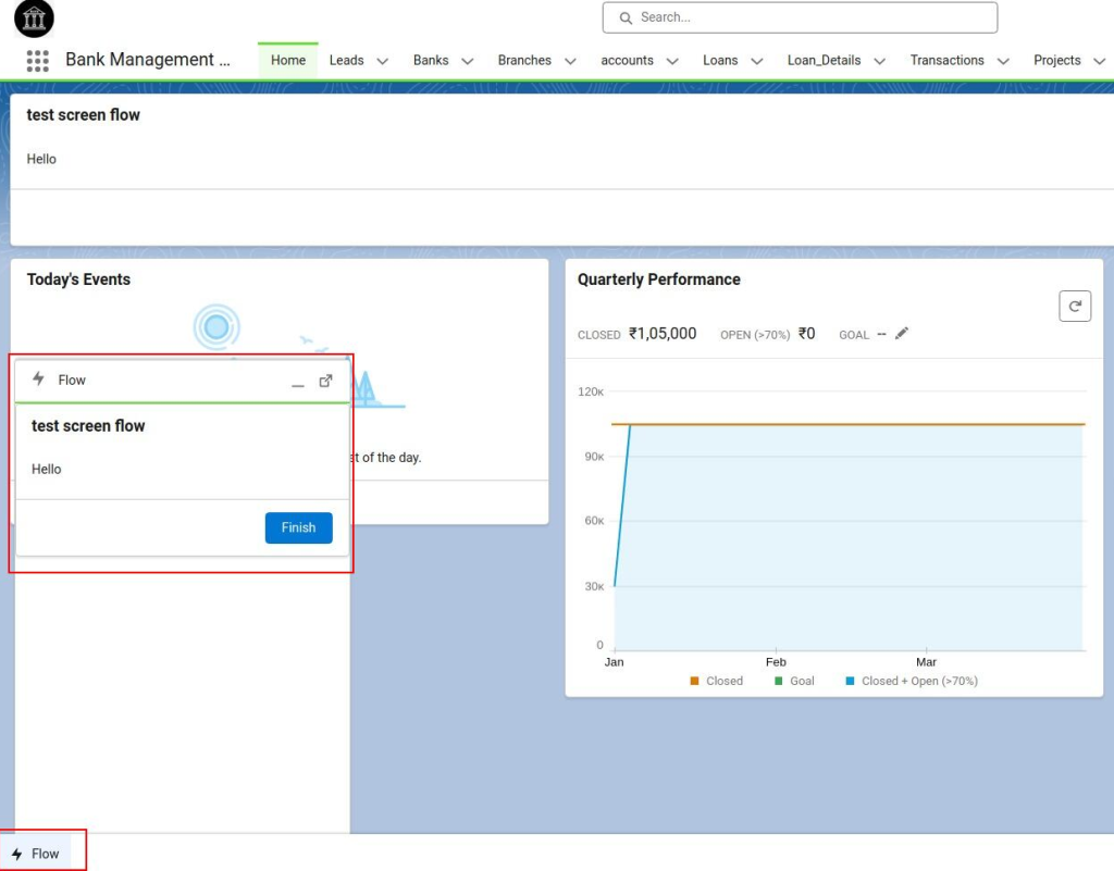 17 Ways to Invoke Salesforce Flows (And When to Use Each) 11 Salesforce Lightning app footer displaying an active Screen Flow in the Utility Bar