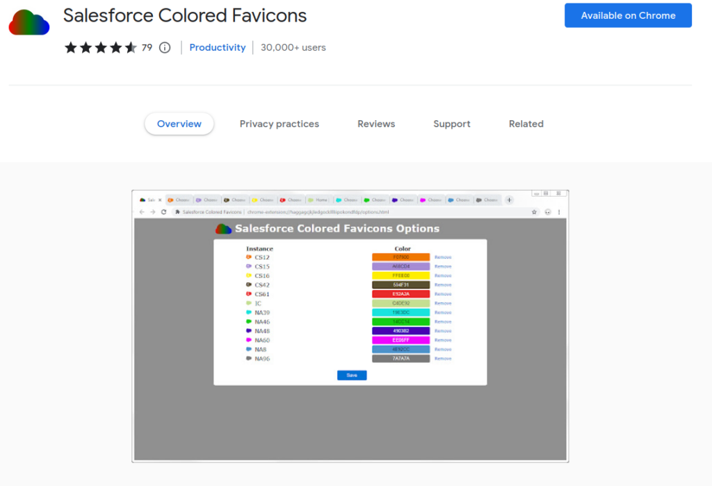 Salesforce chrome extension - Salesforce Colored Favicons