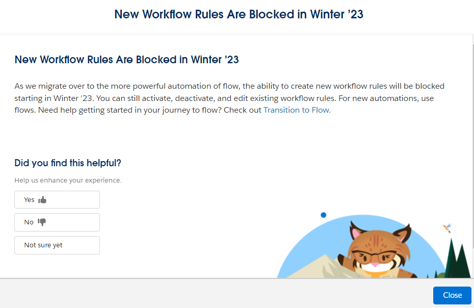 New Workflow Rules Are Blocked in Winter ’23